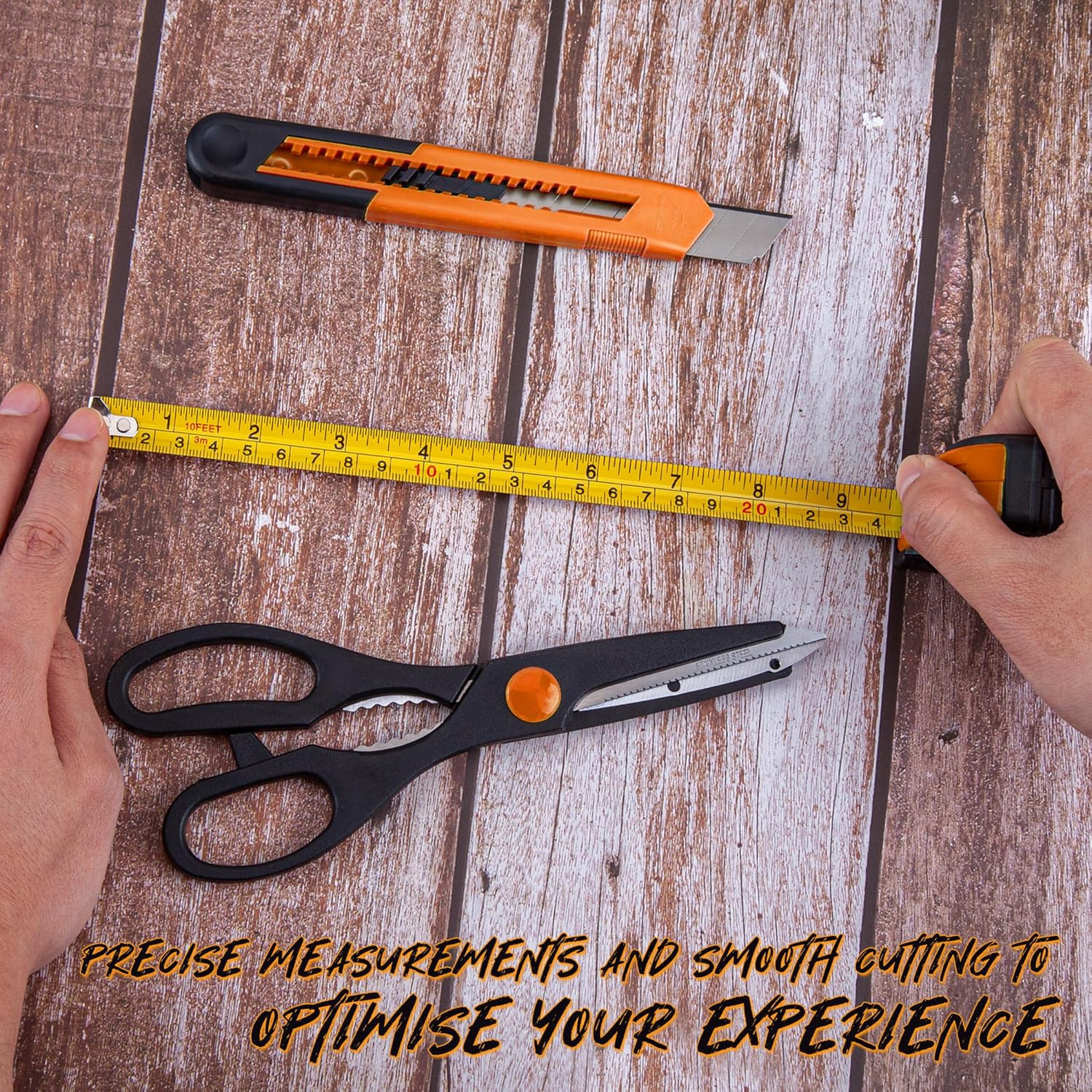 CARTMAN 39 Piece Tool Set General Household Hand Kit with Plastic Toolbox Storage Case Orange