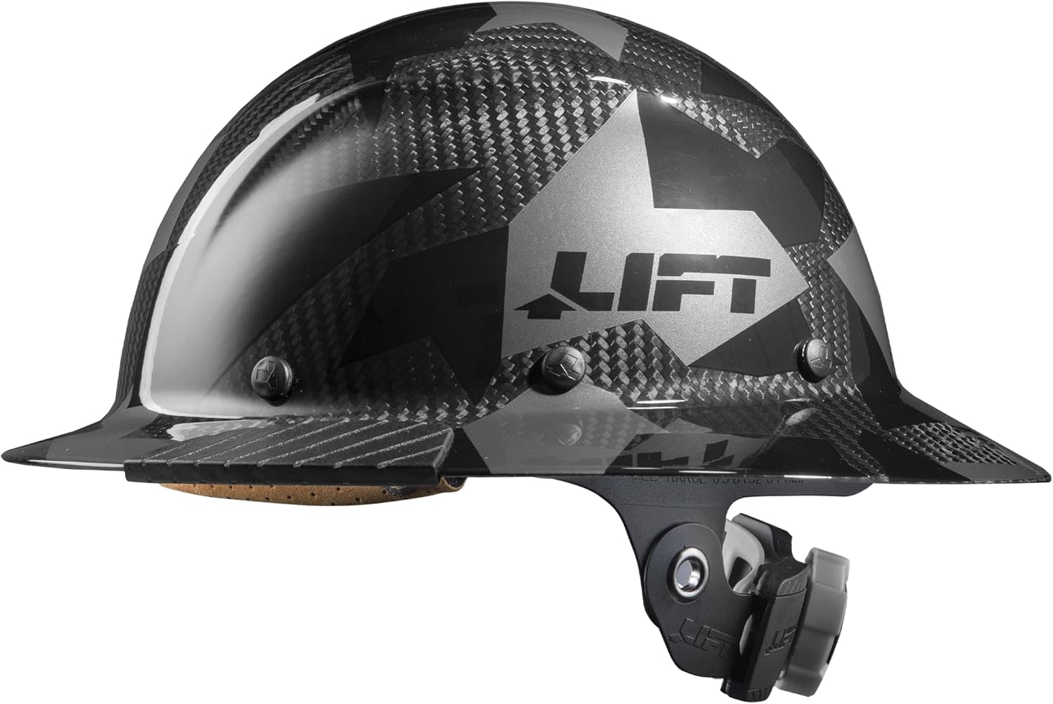 LIFT SAFETY Dax Carbon Fiber Full Brim Hard Hat | Safety/Construction Helmet w/ 6 Point Suspension for Comfort & Impact Protection