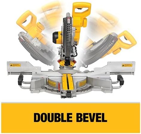 DEWALT Miter Saw, 12-inch Double Bevel Sliding Compound Miter Saw with XPS LED Shadow Light System, Includes Blade Wrench, Material Clamp and Dust Bag