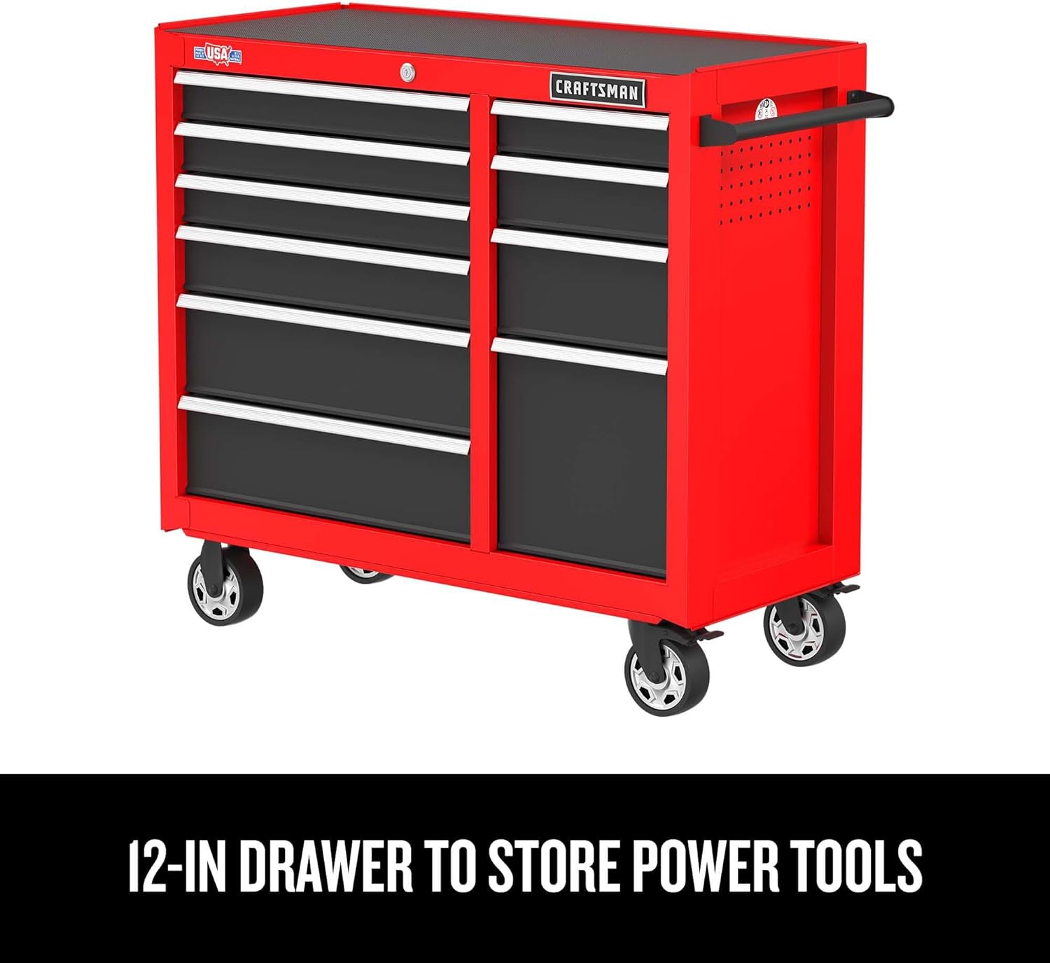 CRAFTSMAN 41" Rolling Tool Chest, 10-Drawer Steel Tool Cabinet with Drawer Trays and Paper Towel Holder (CMST341102RB)