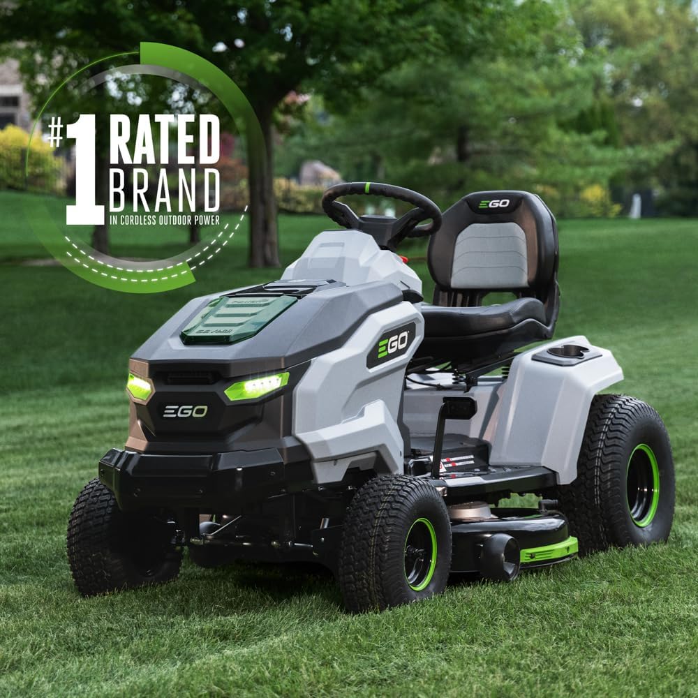 EGO Power+ Electric Riding Lawn Mower, 42" Deck Cordless Tractor, Includes (6) 56V 6.0Ah Batteries and Charger - TR4204