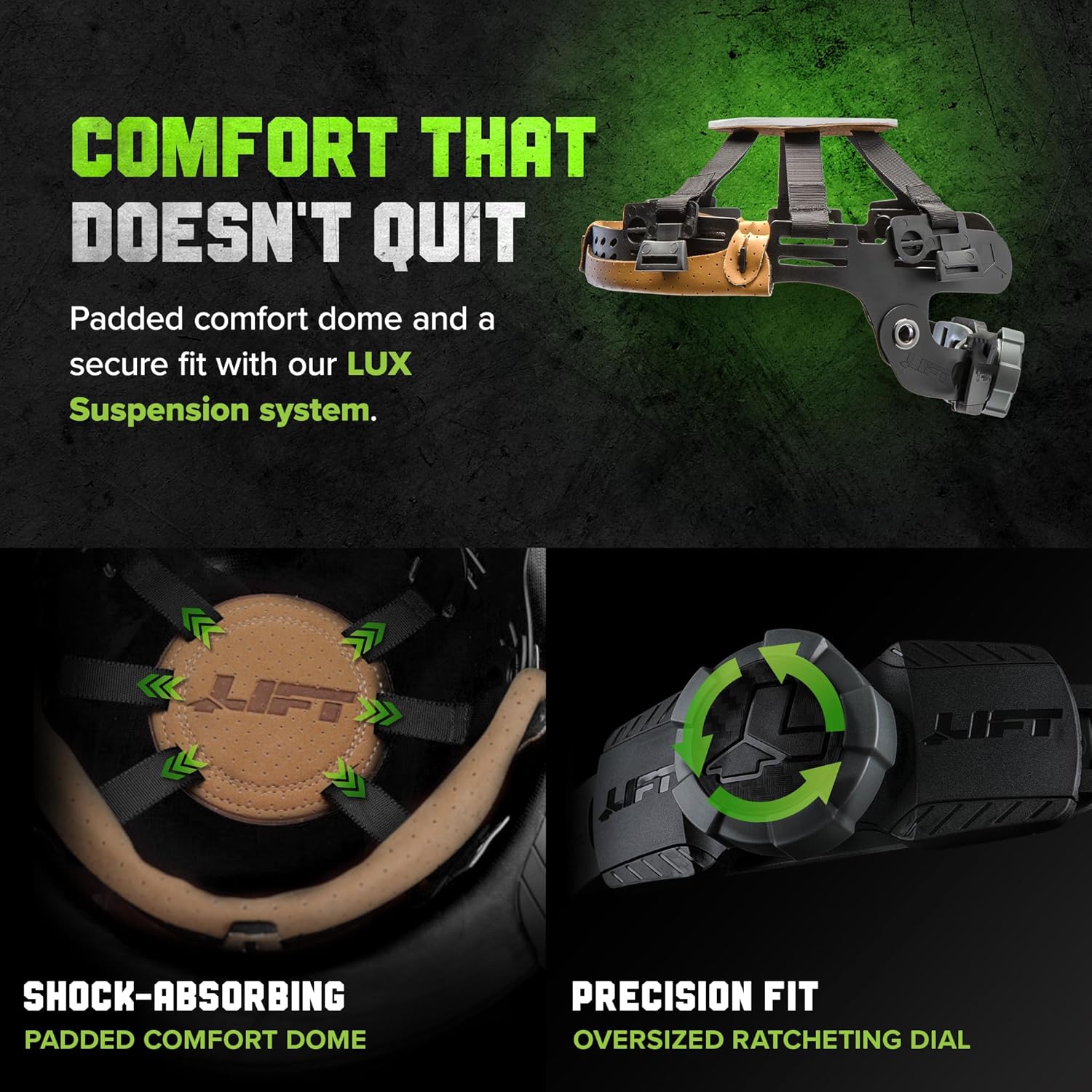 LIFT SAFETY Dax Carbon Fiber Full Brim Hard Hat | Safety/Construction Helmet w/ 6 Point Suspension for Comfort & Impact Protection