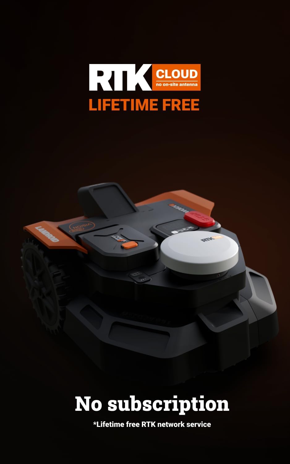 WORX Landroid Vision Cloud Robot Lawn Mower, No Perimeter Wire Robot Mower for 1/2 Acre, AI Obstacle Avoidance + RTK Cloud Navigation, Auto Mapping, App Control, WR320