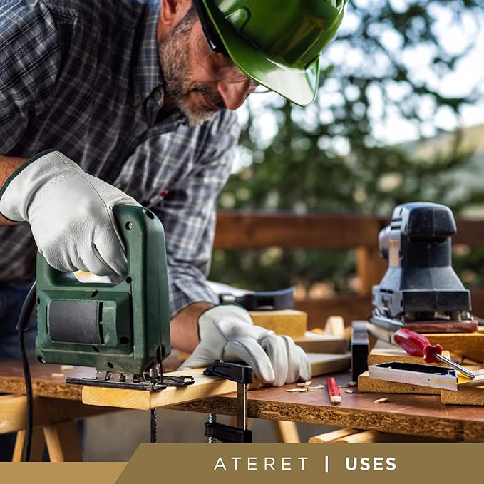 Palmer Safety 12 Pairs Heavy Duty Durable Cowhide Leather Work Gloves for Construction, Industrial and Personal Use