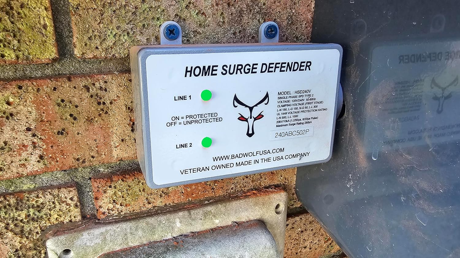 Bad Wolf HSD240V Whole House Lightning & EMP Surge Protector 260kA