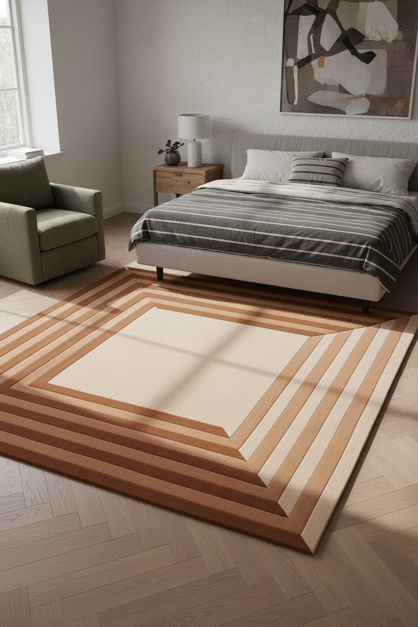 Geometric Beige Area Rug
