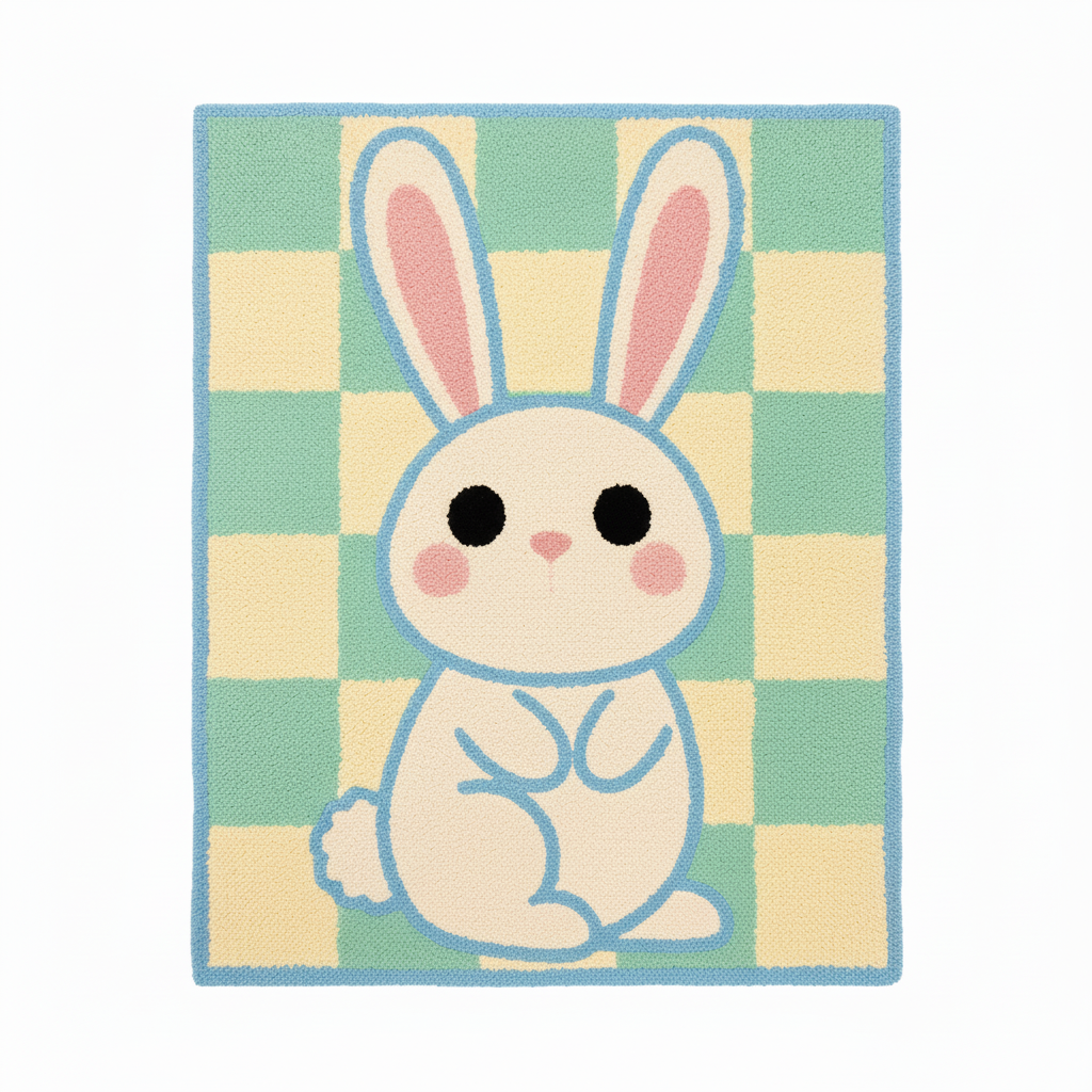 Cute Bunny Plush Area Rug