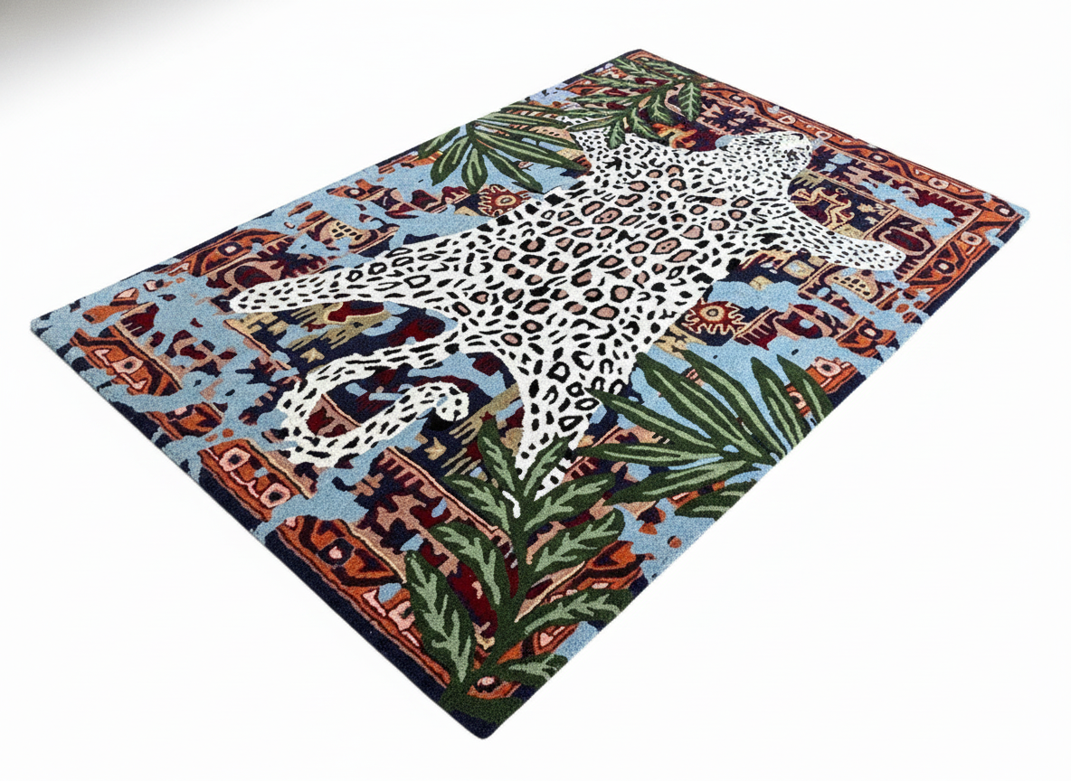 Leopard Print Accent Rug