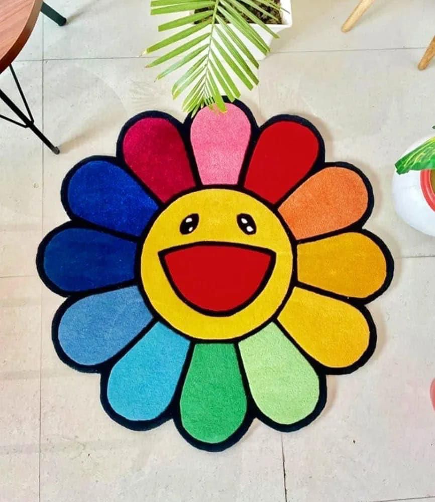 Colorful Flower Smile Rug