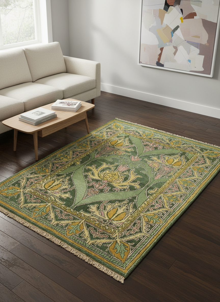 Green Vintage Area Rug