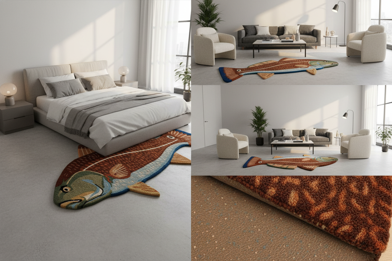 Fish-Shaped Area Rug