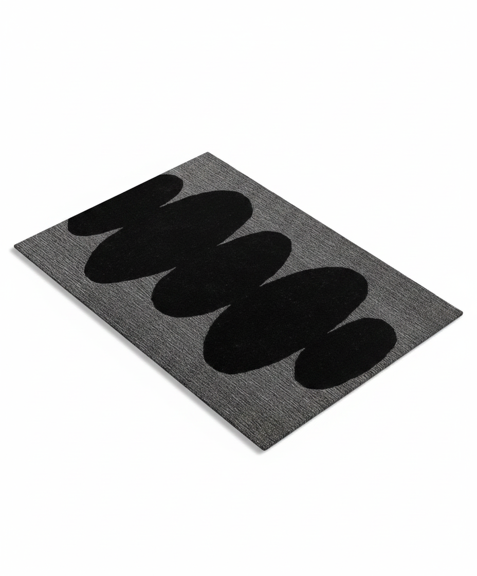 Modern Abstract Black Rug