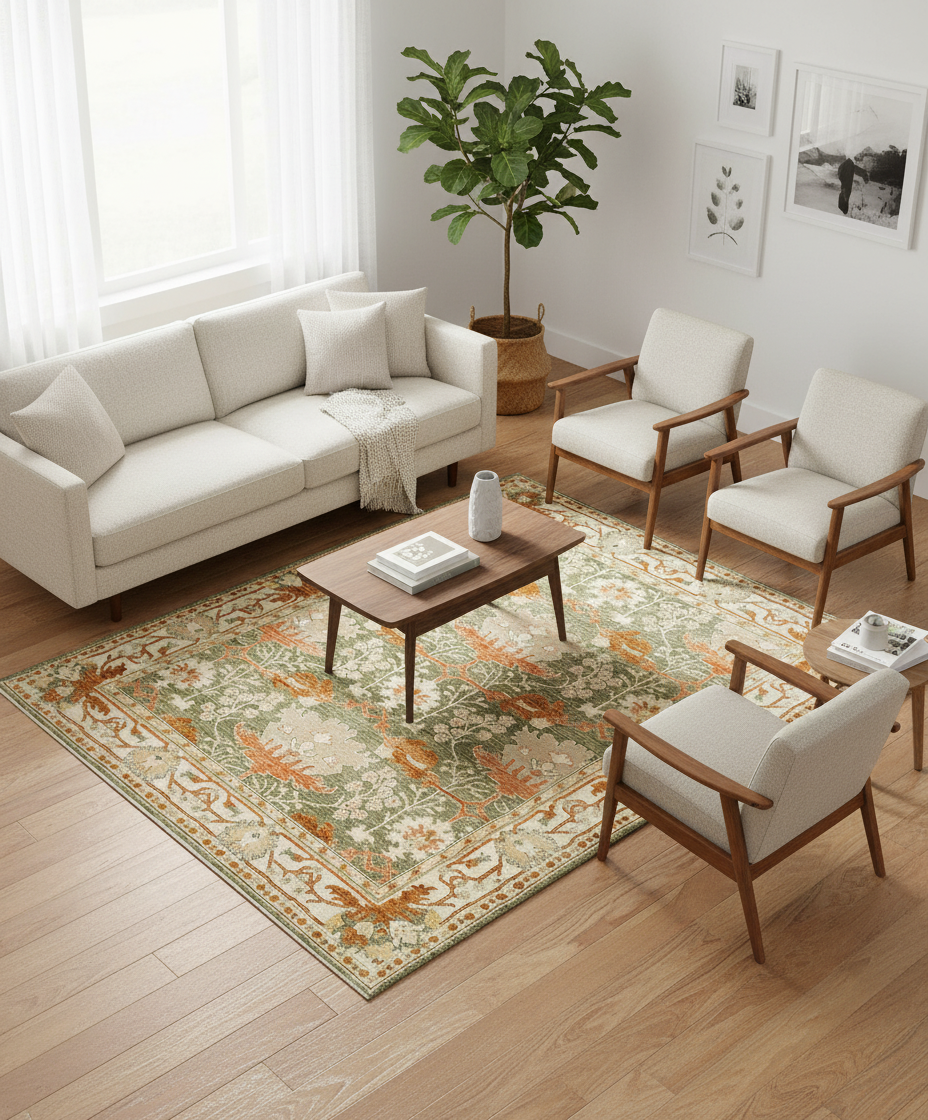Floral Oriental Area Rug
