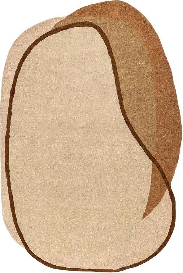 Abstract Beige Area Rug