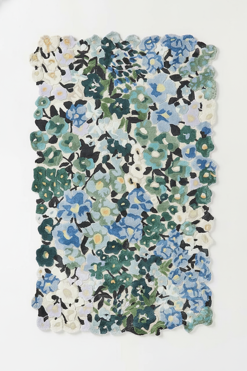 Floral Pattern Wool Rug