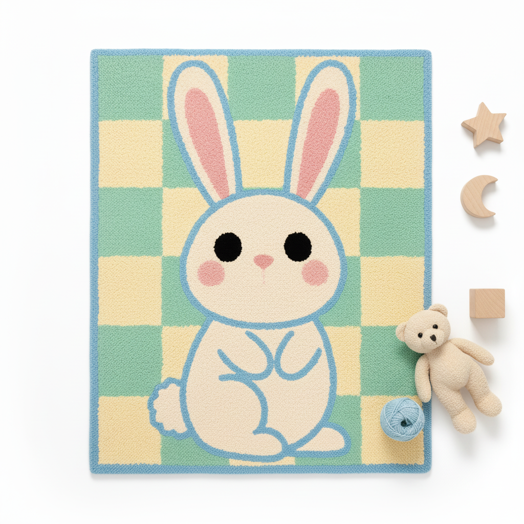 Cute Bunny Plush Area Rug