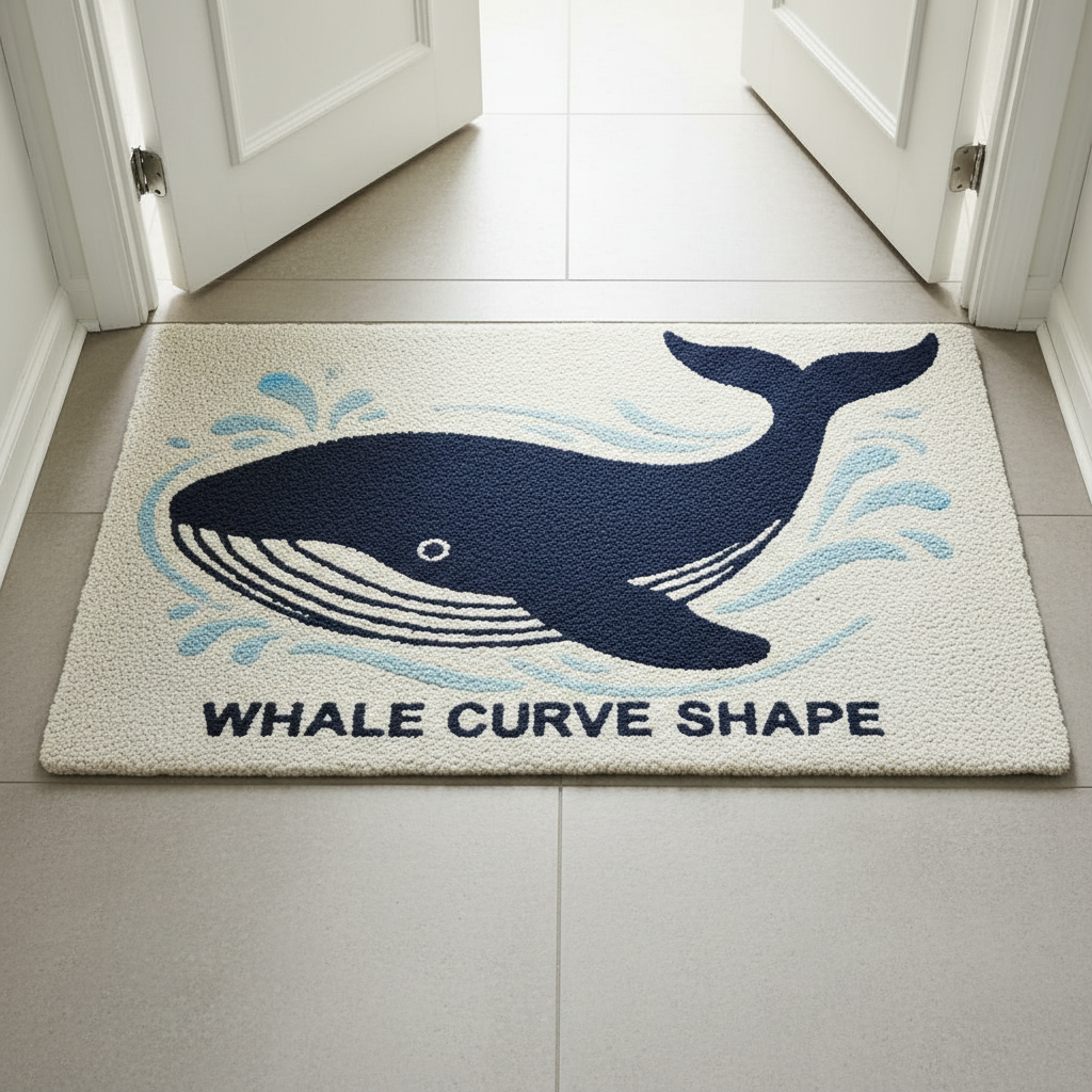 Whale Curve Shape Door hand tufted Mat