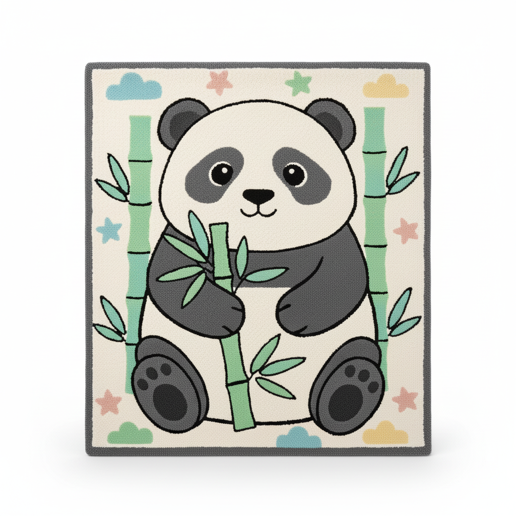Cute Panda Nursery hand made Rug