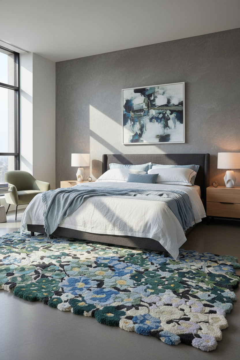 Floral Pattern Wool Rug