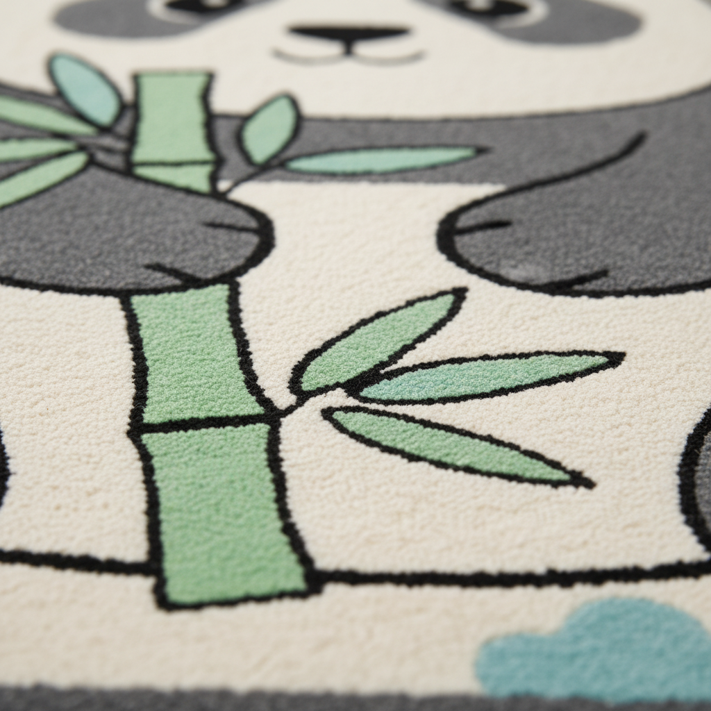 Cute Panda Nursery hand made Rug