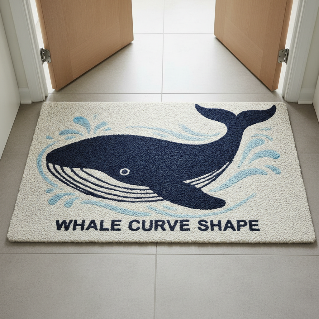 Whale Curve Shape Door hand tufted Mat