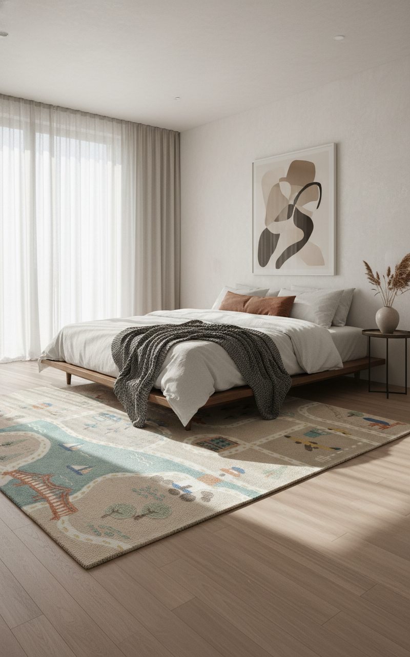 Modern Scenic Area Rug