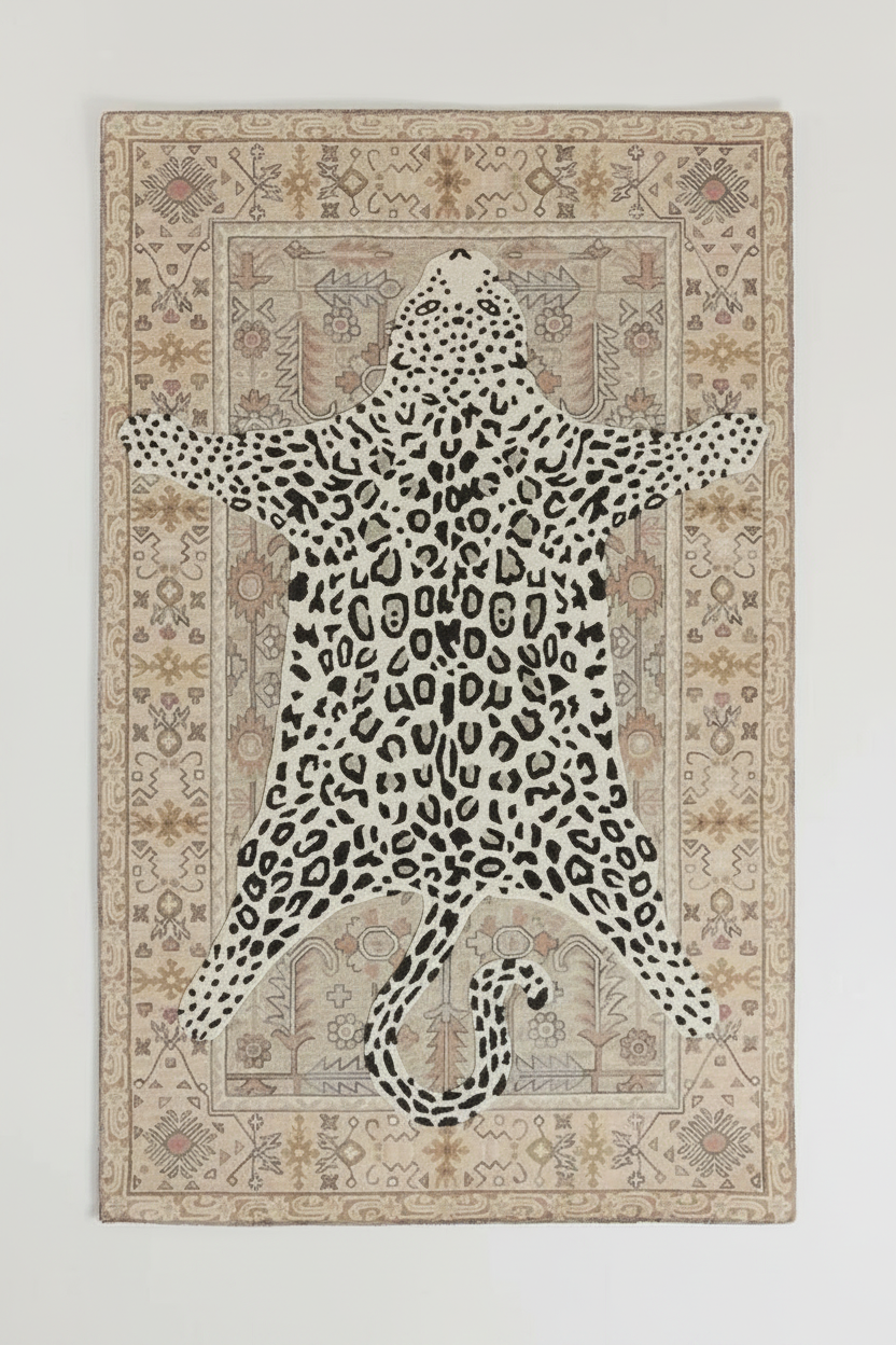 Leopard Motif Area Rug