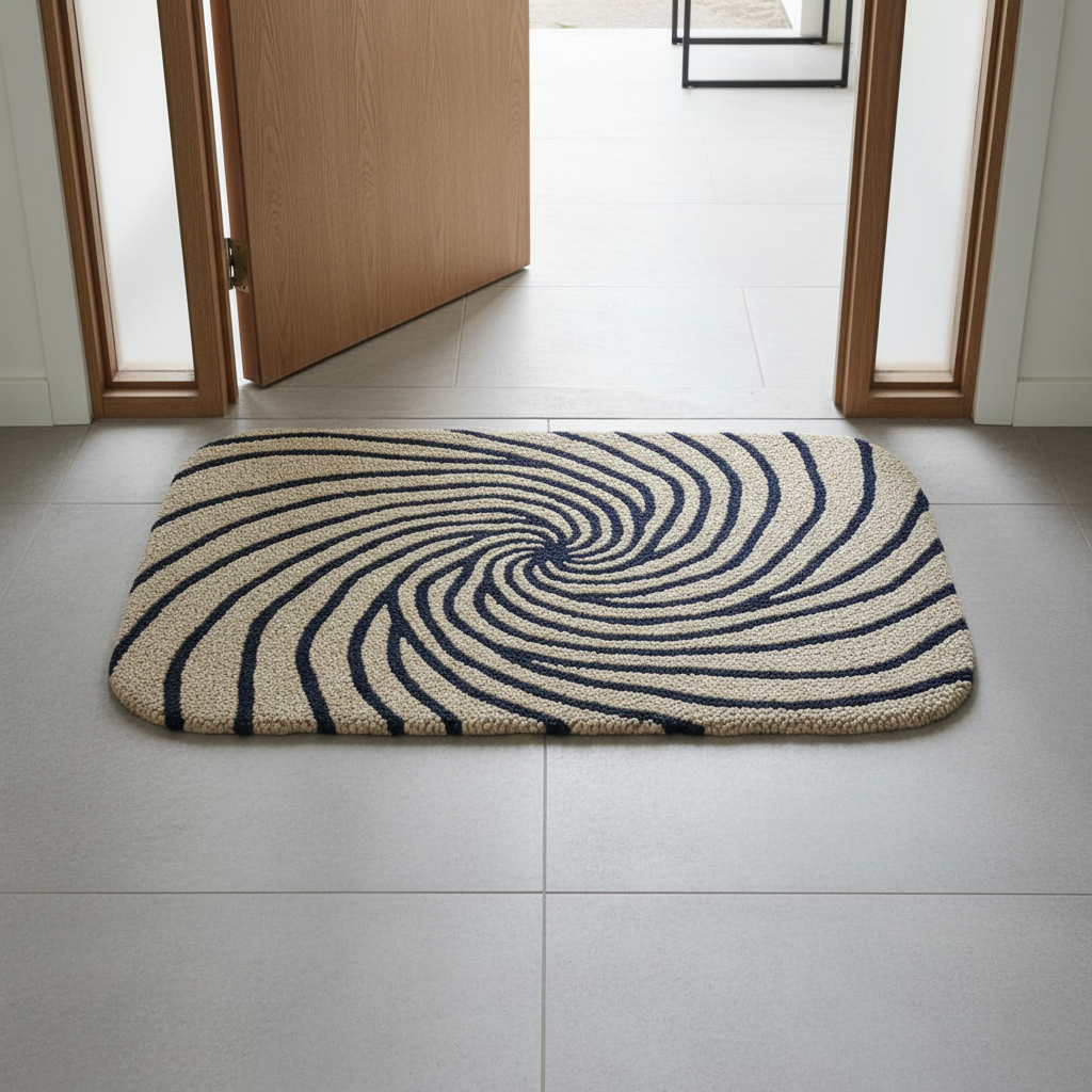 Swirl Pattern Handwoven Rug