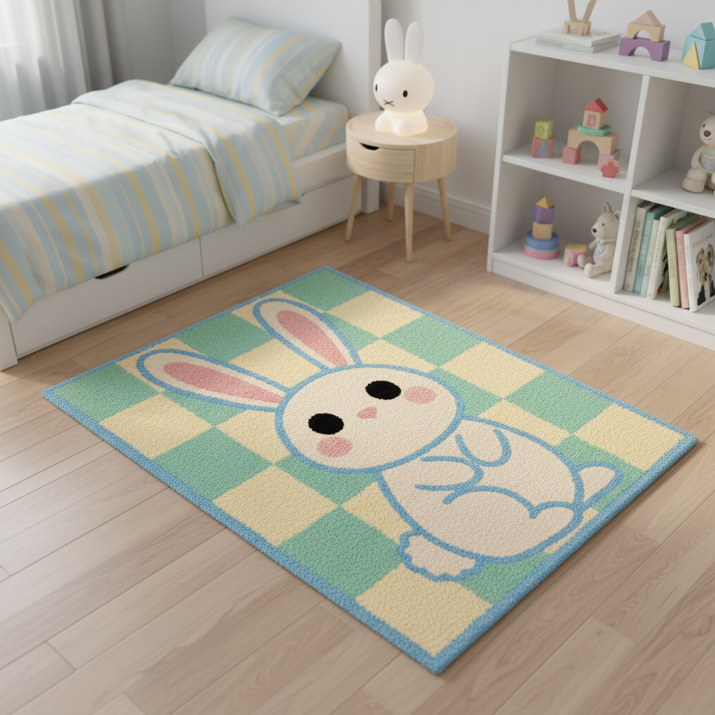 Cute Bunny Plush Area Rug