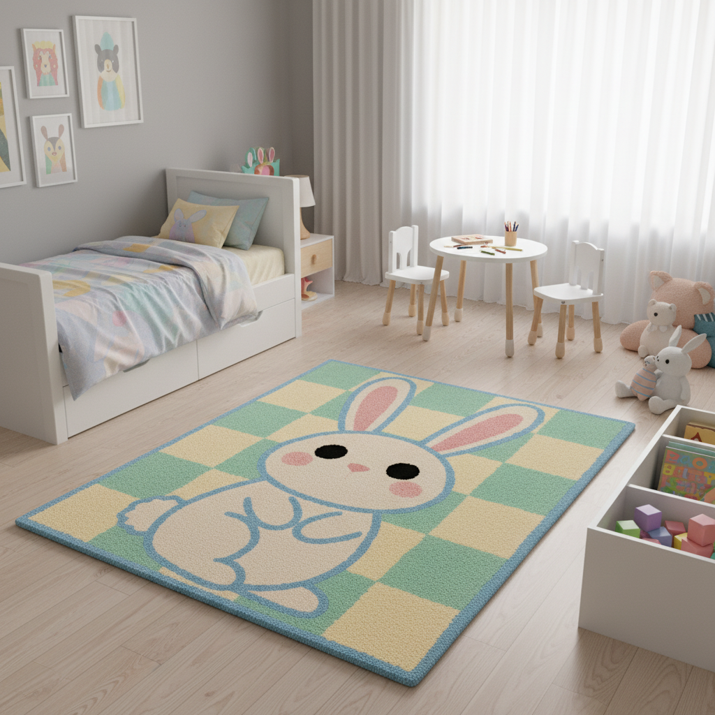 Cute Bunny Plush Area Rug
