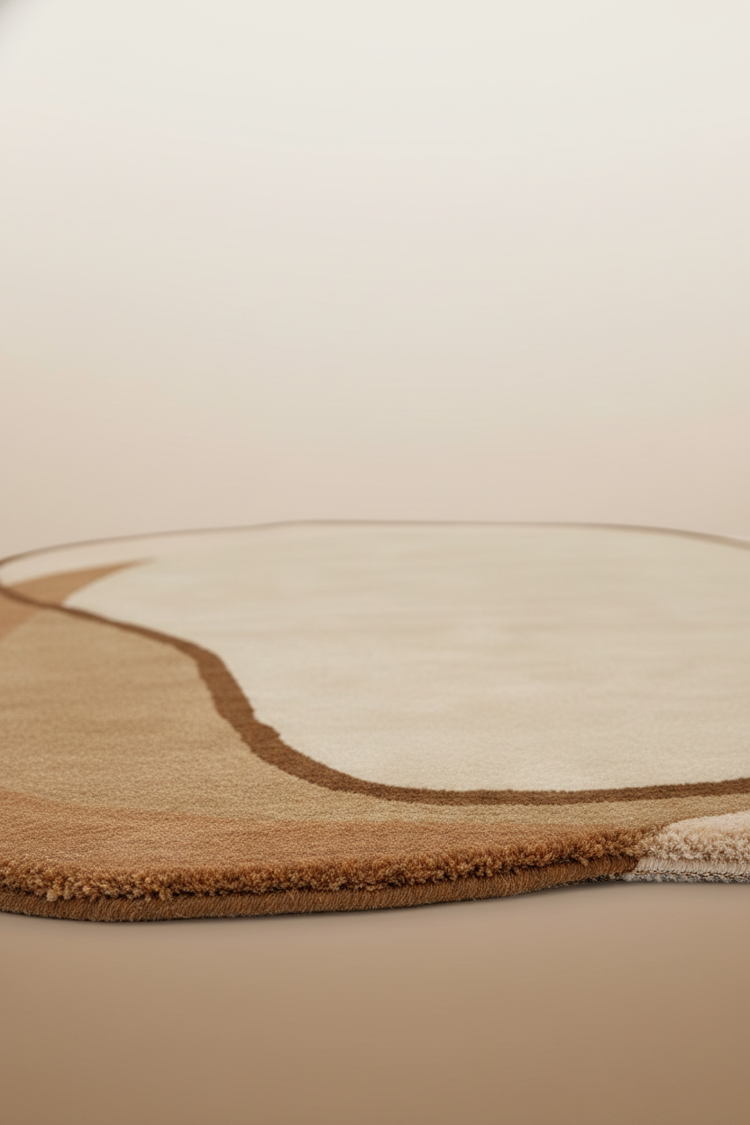 Abstract Beige Area Rug