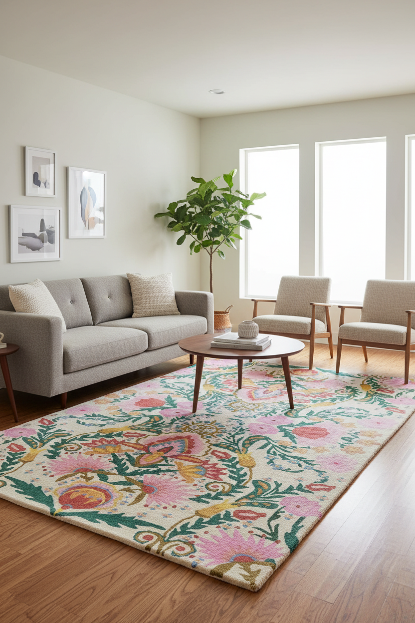 Floral Medallion Area Rug