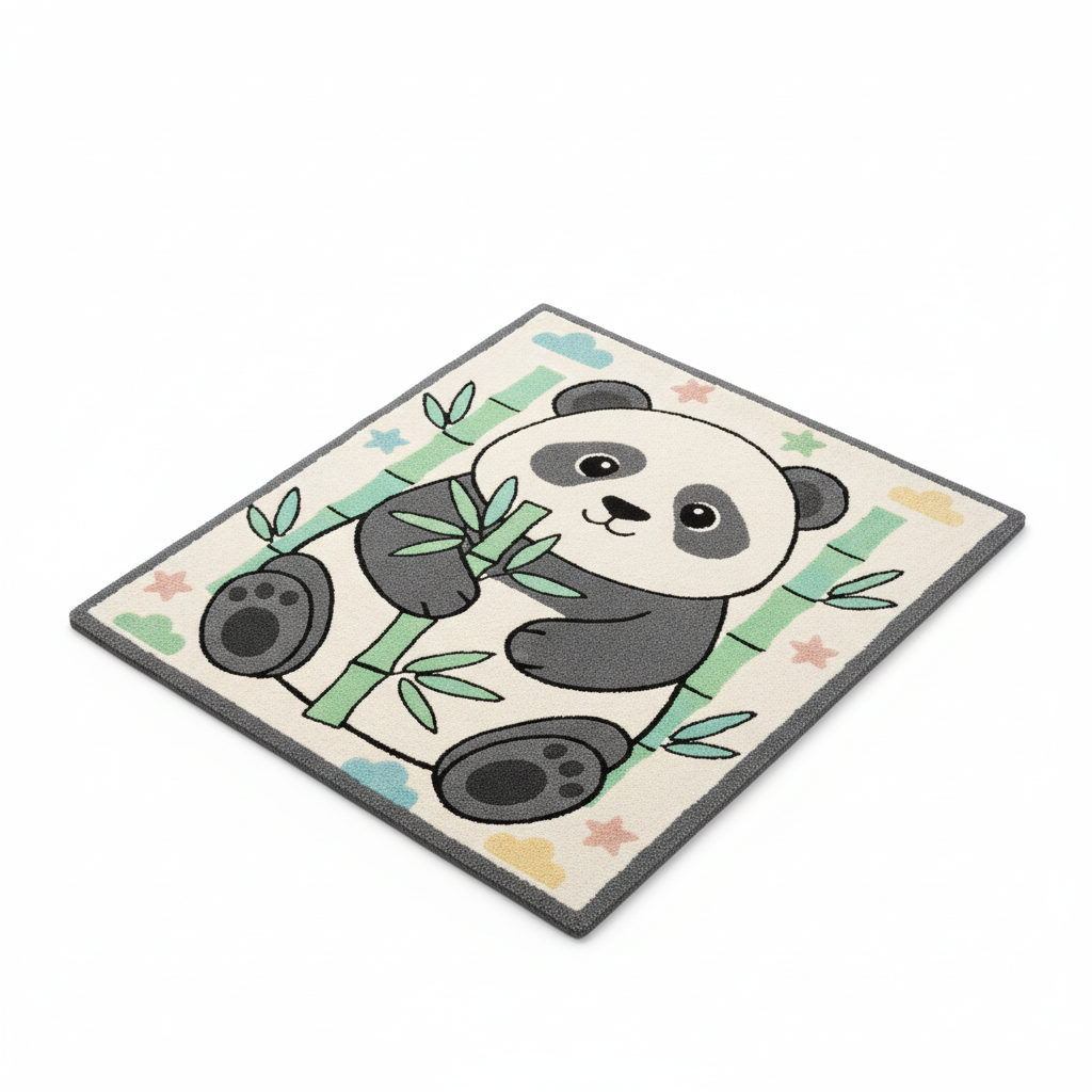 Cute Panda Nursery hand made Rug