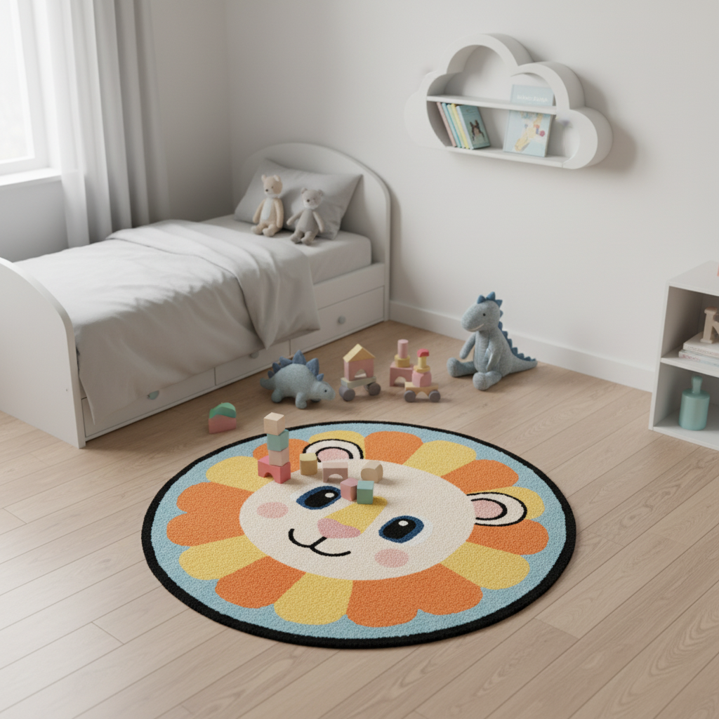 Lion Face Kids Rug