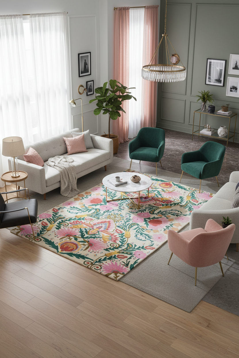 Floral Medallion Area Rug