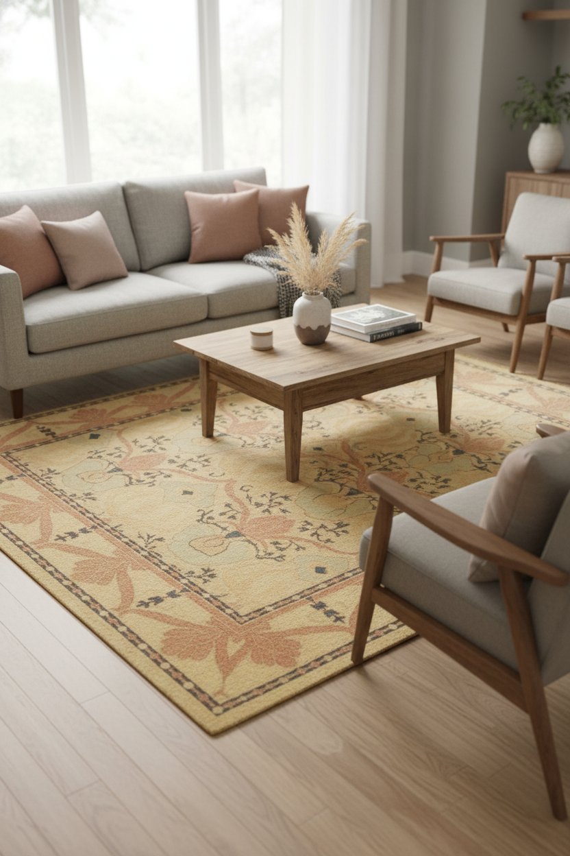 Floral Pattern Area Rug
