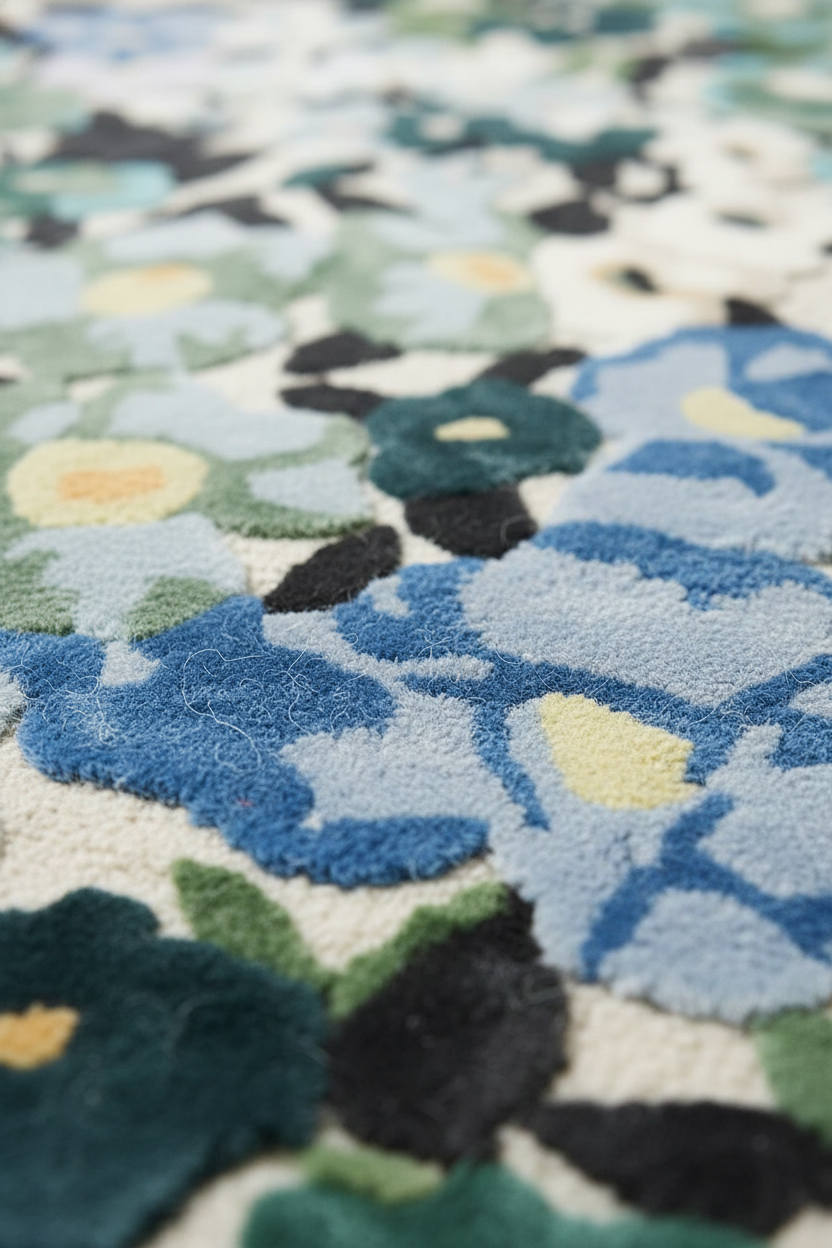 Floral Pattern Wool Rug
