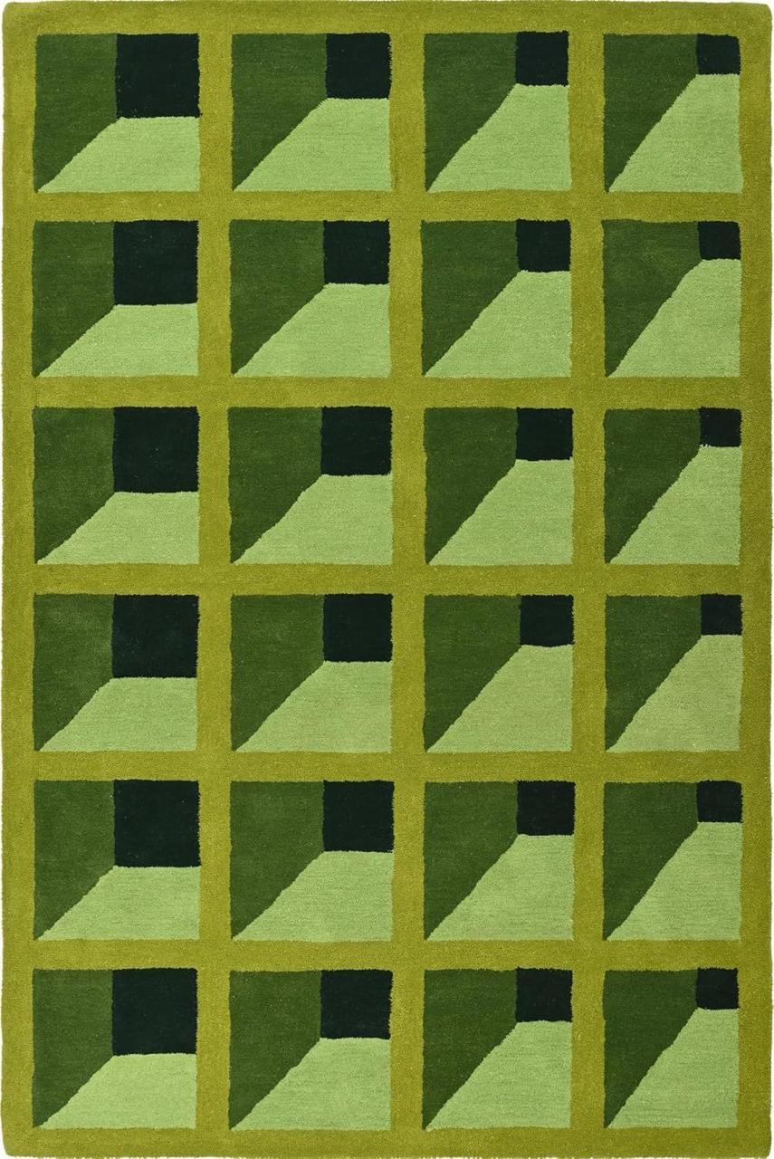 Modern Geometric Green Area Rug