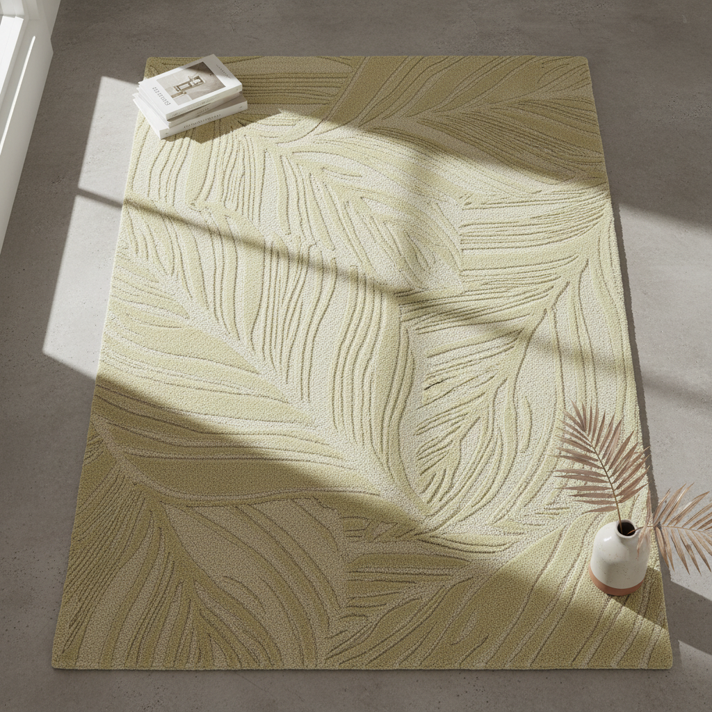 Textured Leaf Area Rug