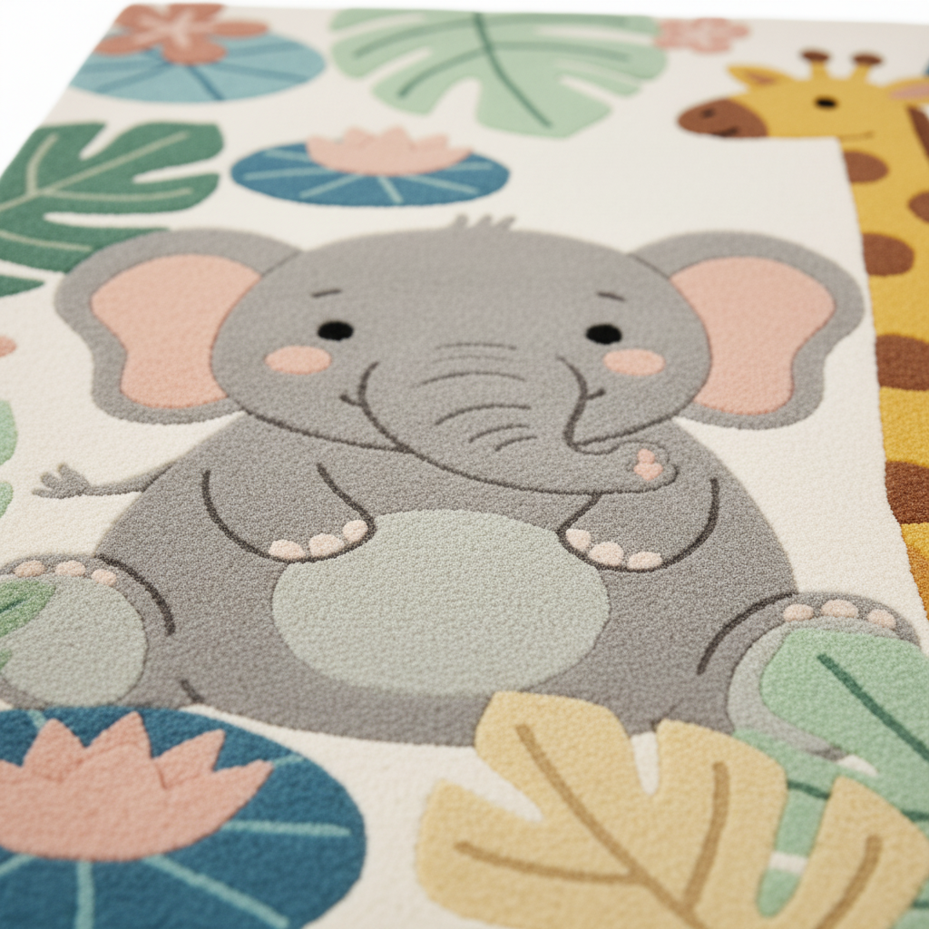Cute Elephant & Giraffe Play Mat