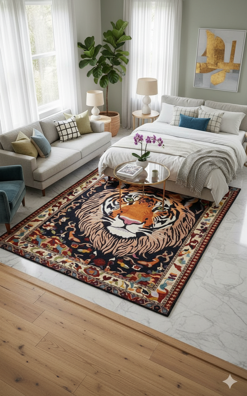 Tiger Head Area Rug