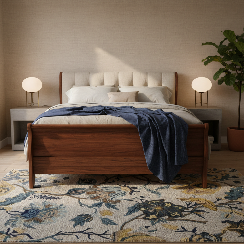 Modern Walnut Bed Frame