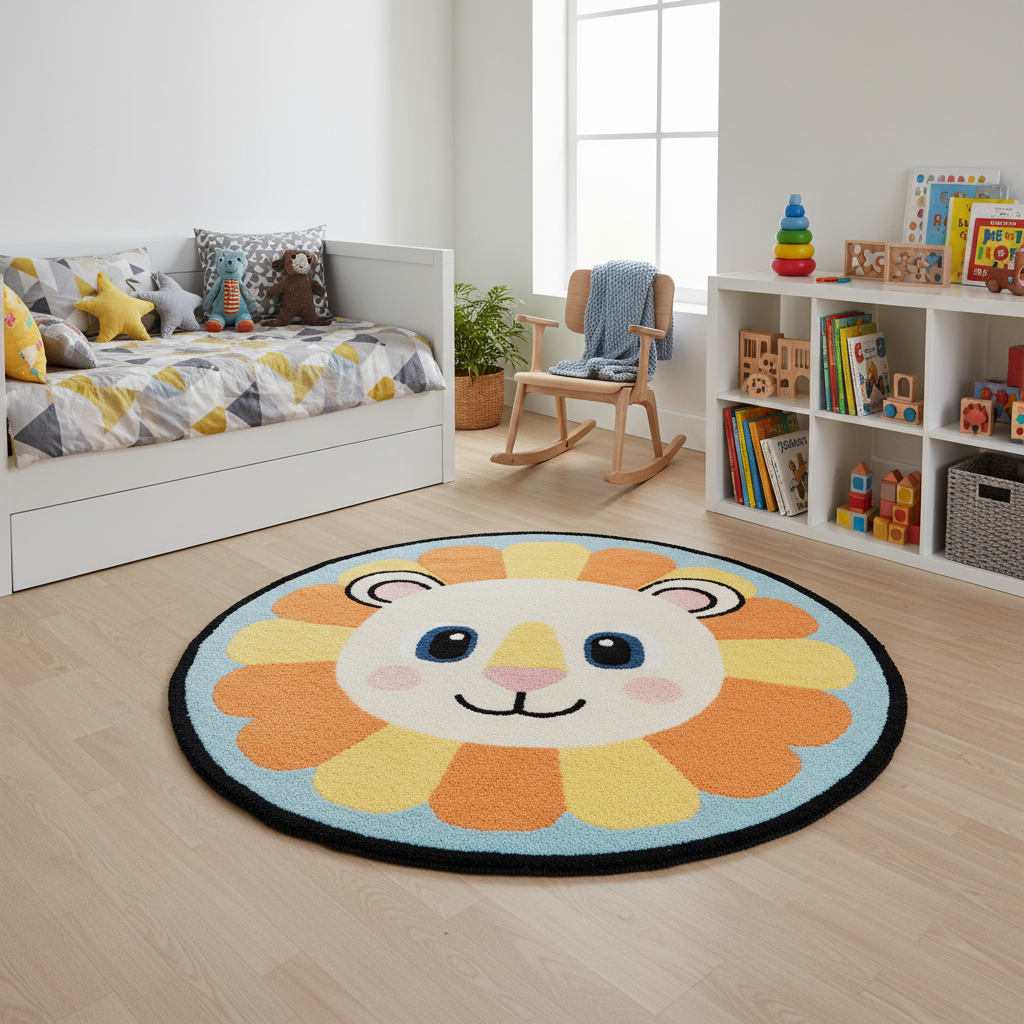 Lion Face Kids Rug