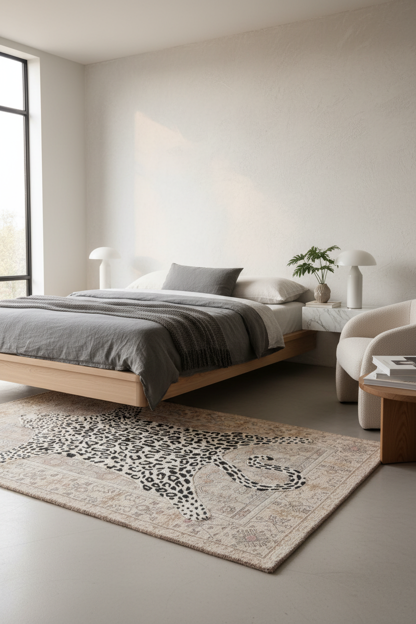 Leopard Motif Area Rug