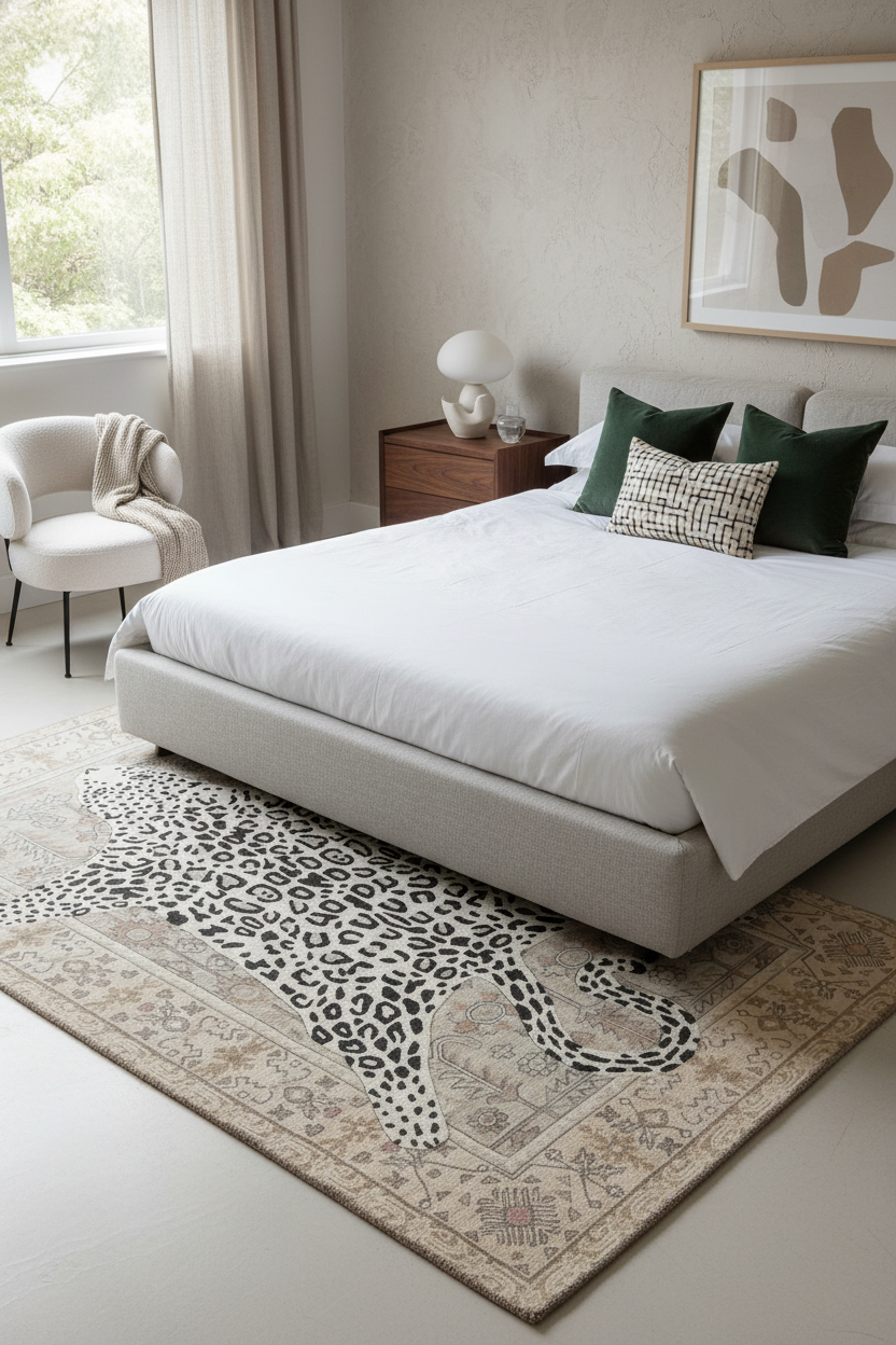 Leopard Motif Area Rug
