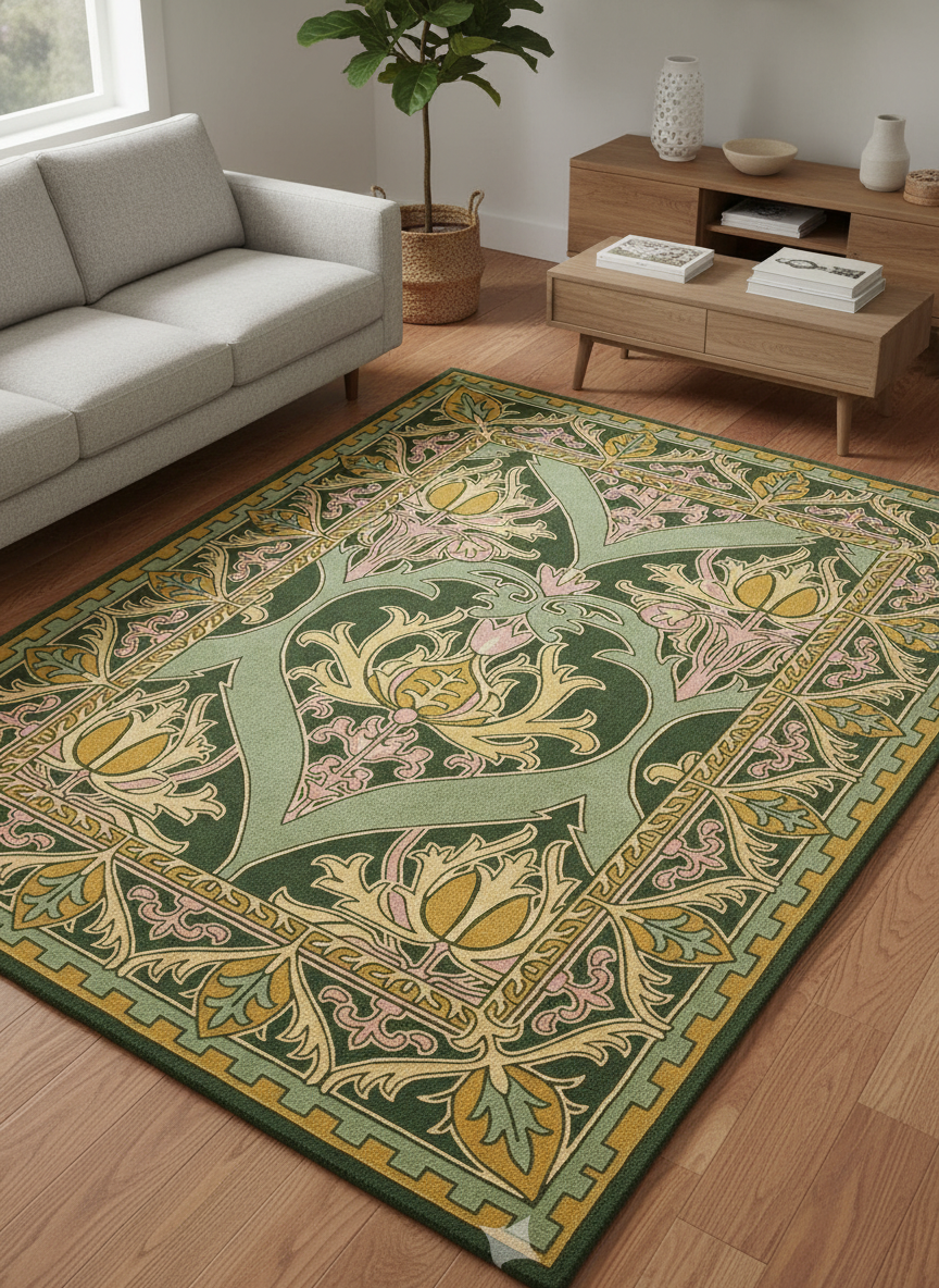 Botanical Patterned Area Rug