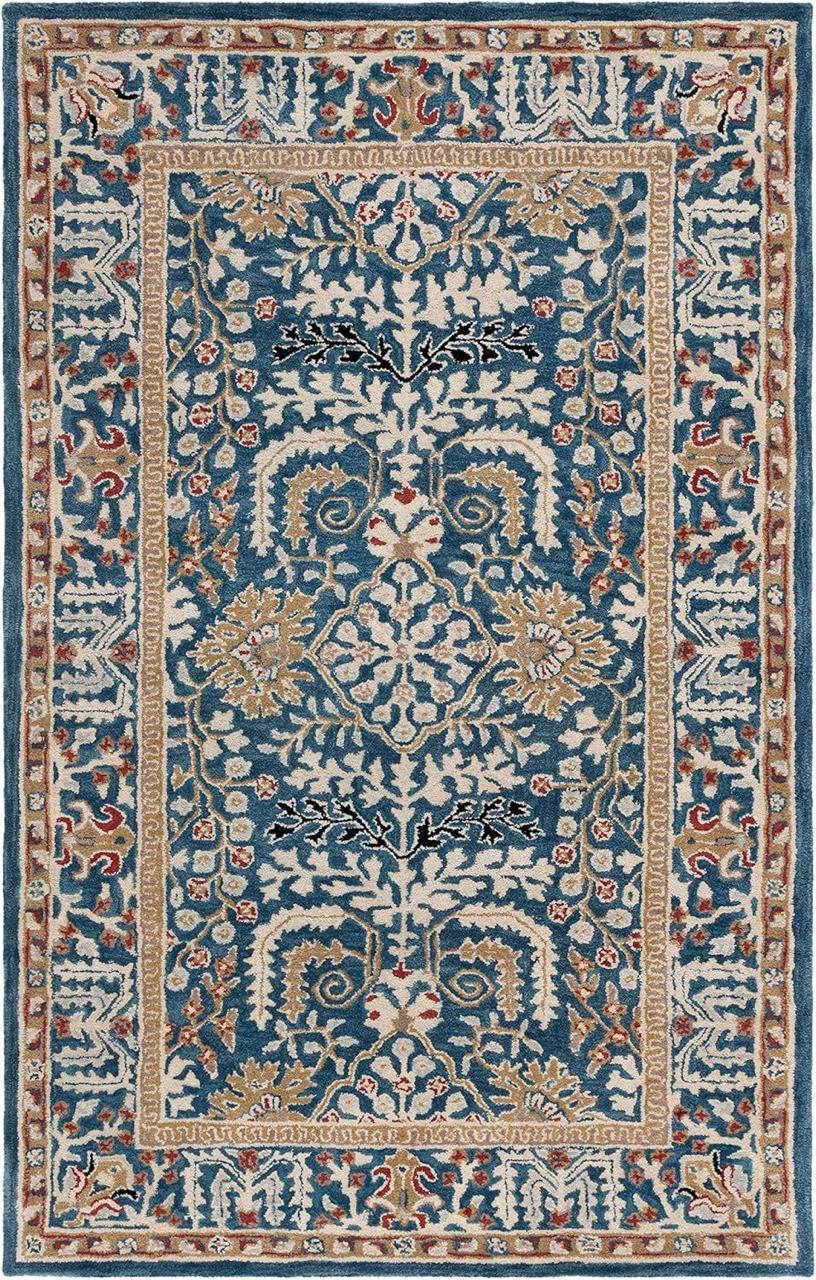 Blue Ornate Area Rug