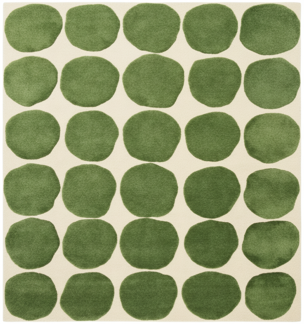 Modern Green Polka Dot Area Rug