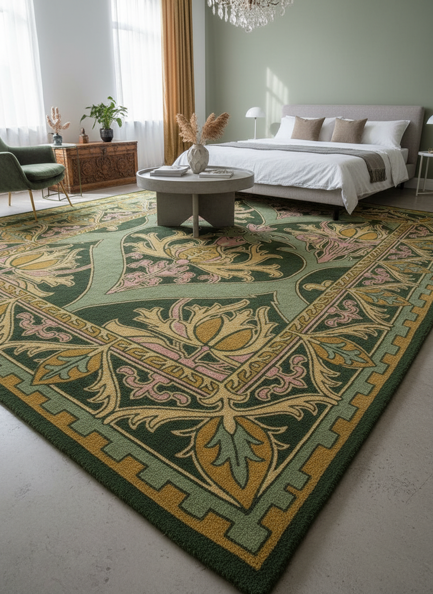 Botanical Patterned Area Rug