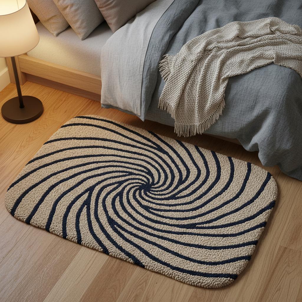 Swirl Pattern Handwoven Rug